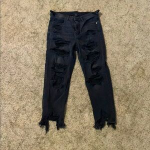 Black ripped American eagle jeans